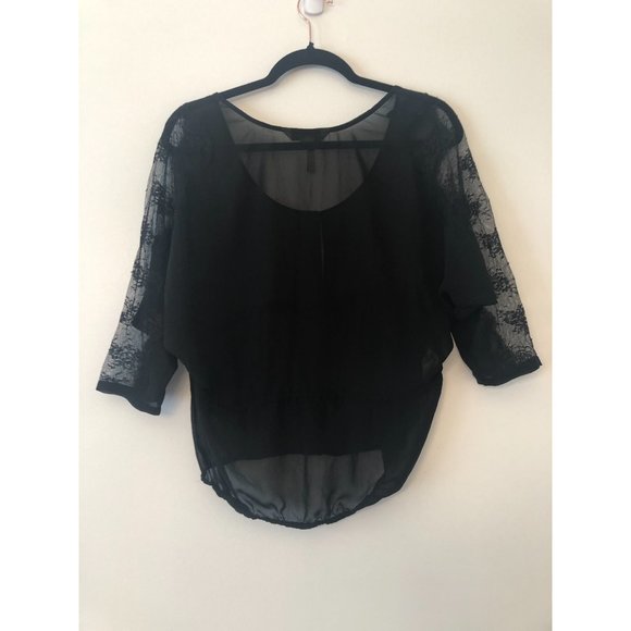 BCBGeneration Short Sleeve Blouse in Black Size XS - Picture 7 of 10